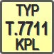 Piktogram - Typ: T.7711 KPL